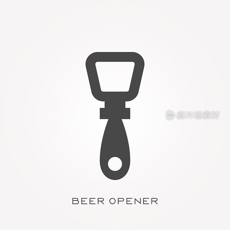 Silhouette icon beer opener